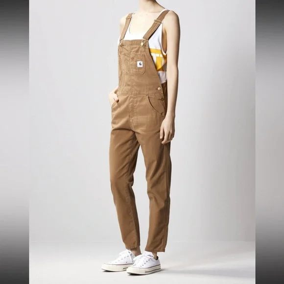 Carhartt WIP Bib Overalls - Dusty Hamilton Brown Size Small - Picture 3 of 9